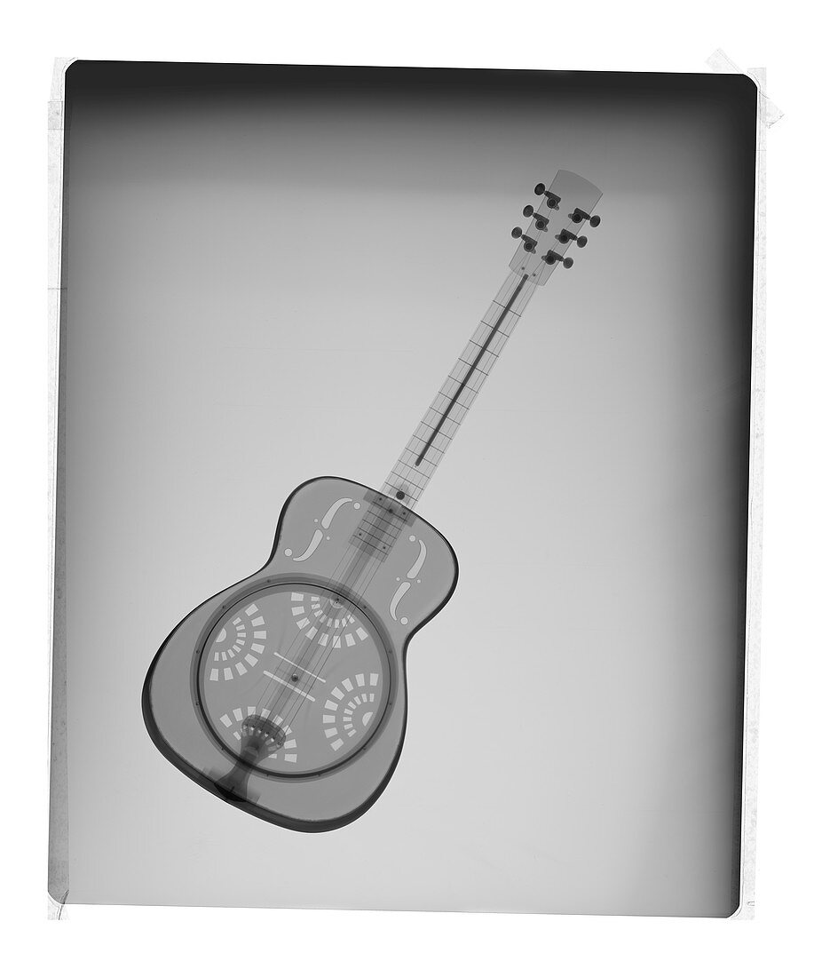 Acoustic guitar on film, X-ray