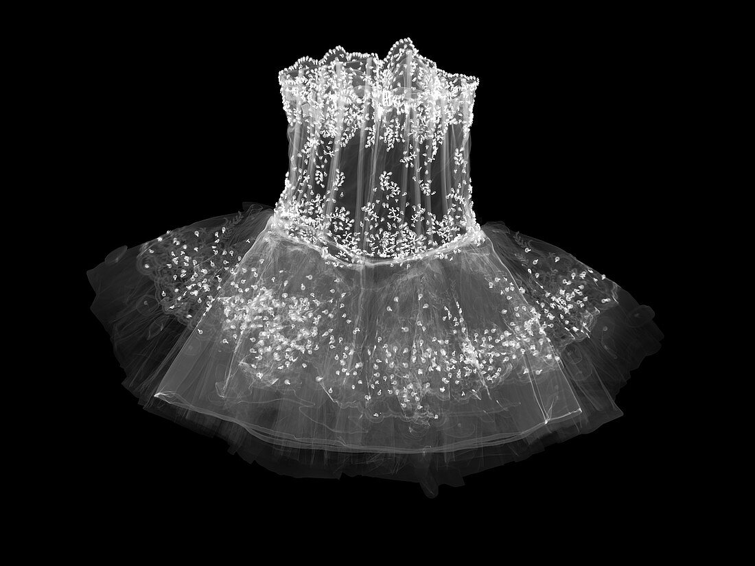 Embroidered dress, X-ray