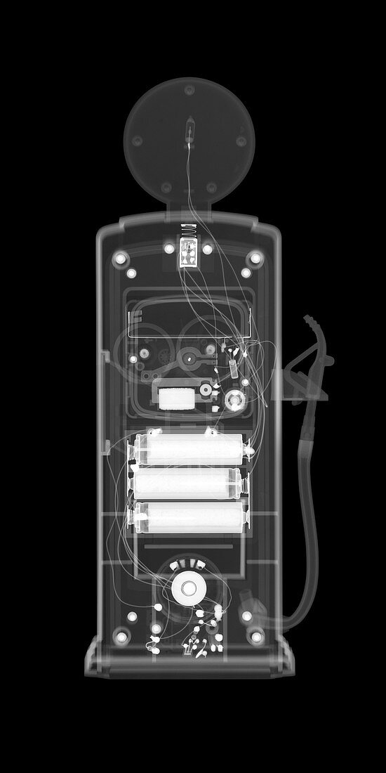 Petrol pump clock, X-ray