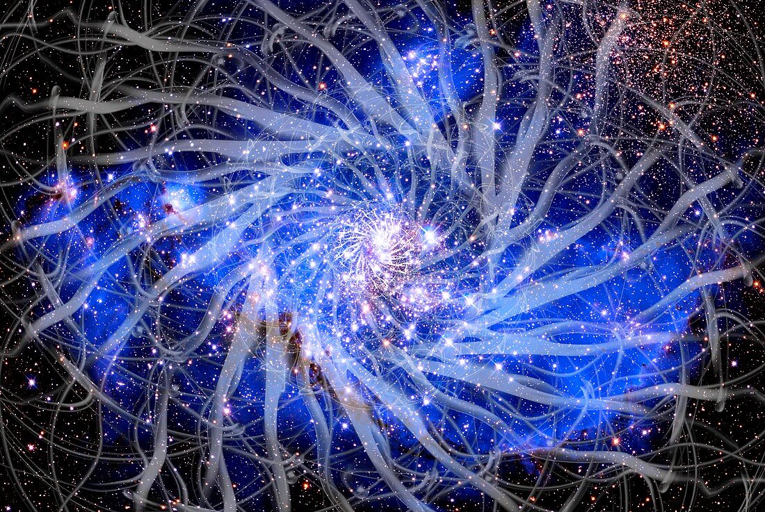 Connected universe, conceptual illustration