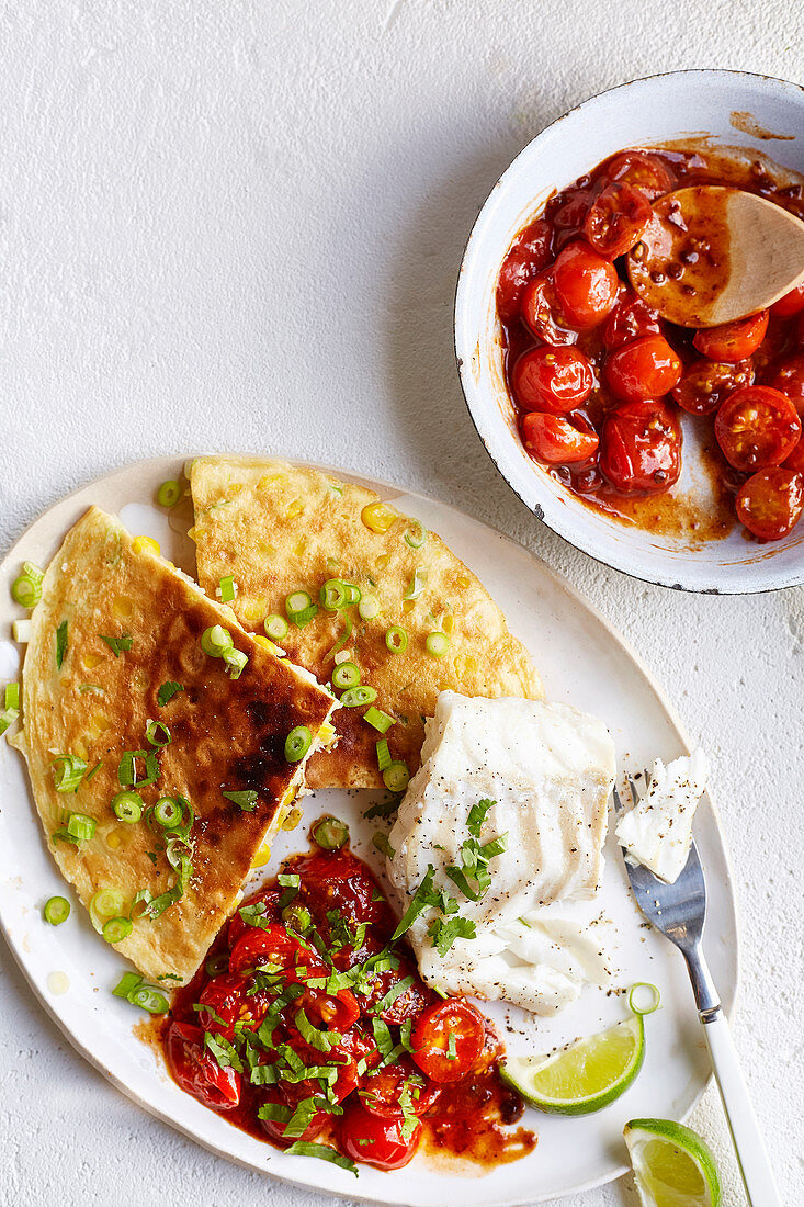 Maisfritter mit Chipotle-Kabeljau