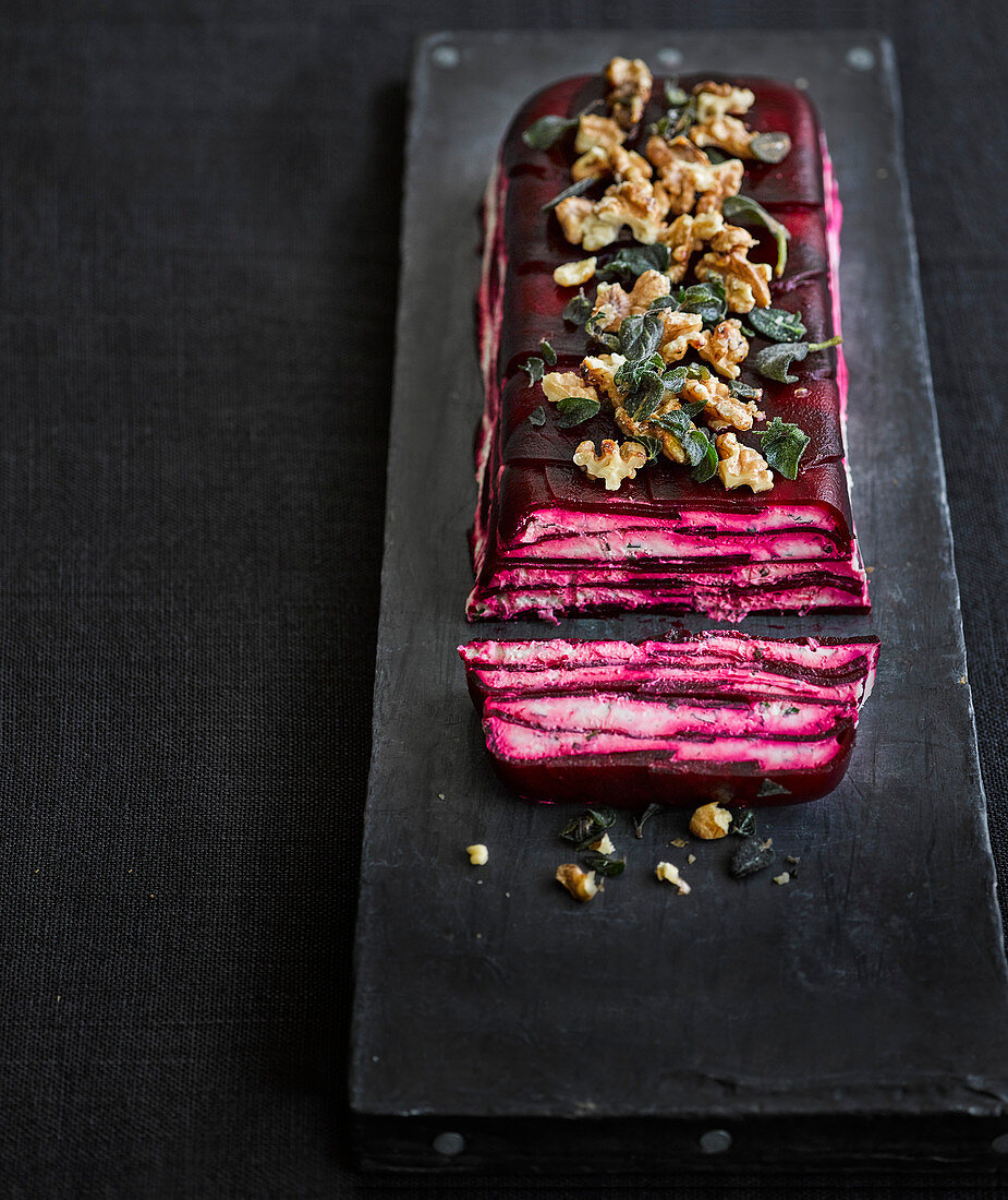 Beetroot and goat’s cheese terrine