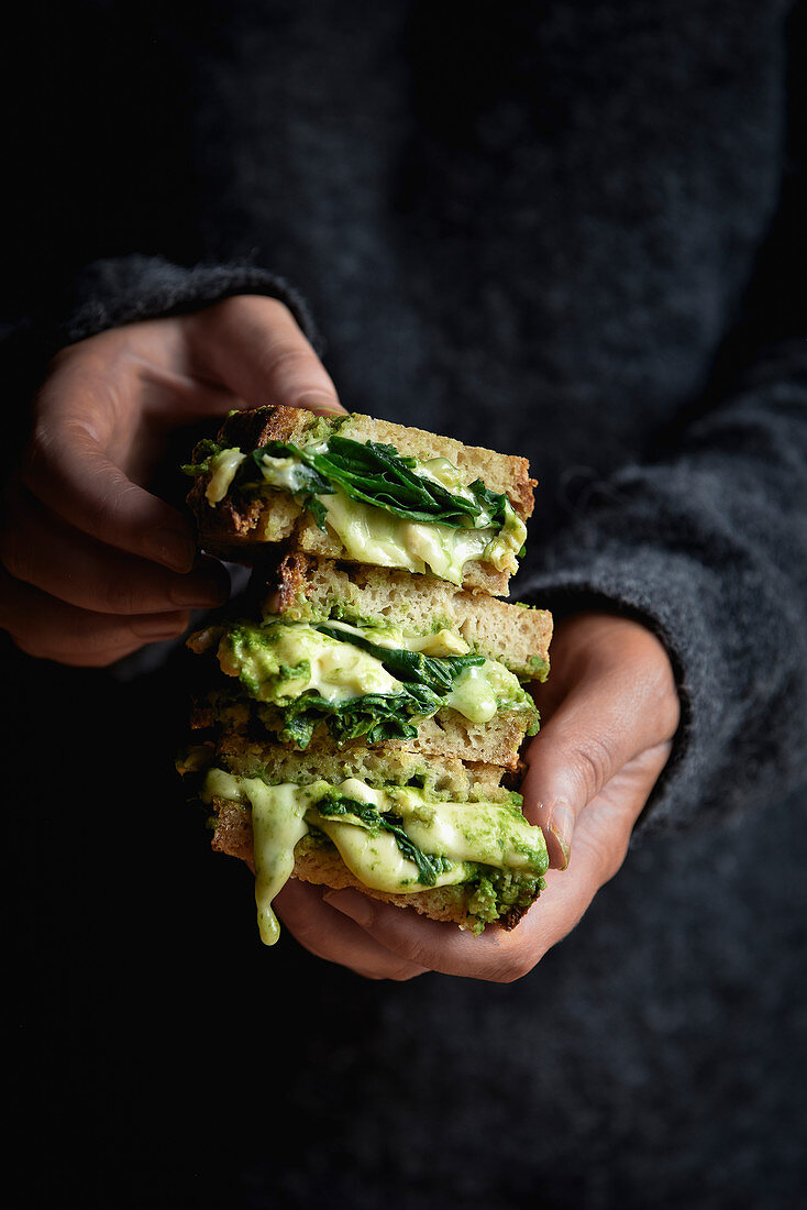 Green Grilled Cheese sandwich, glutenfree