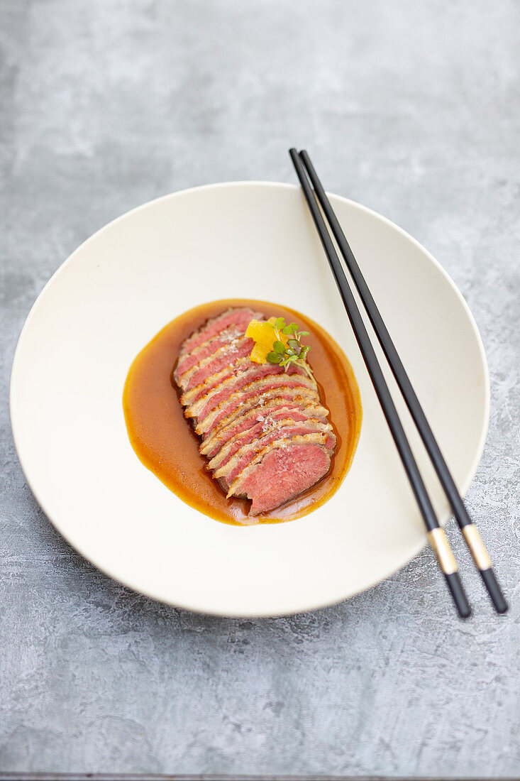 Duck breast in orange sauce (Japan)