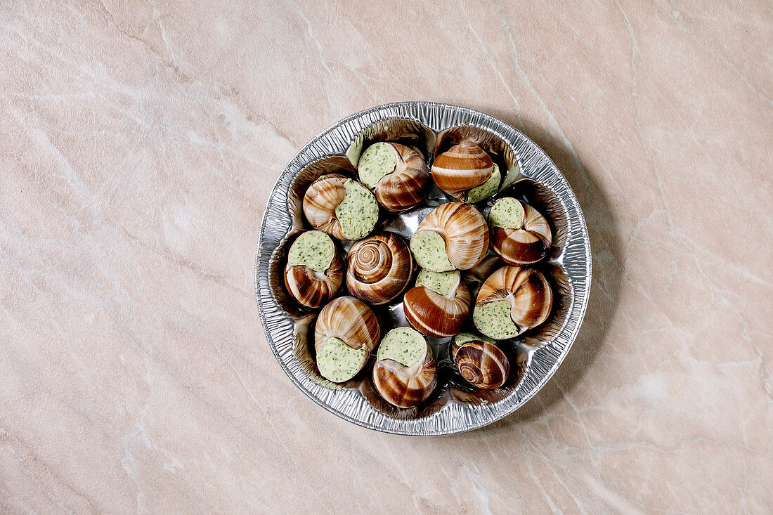 Frozen Uncooked Escargots de Bourgogne (Snails with herbs butter)