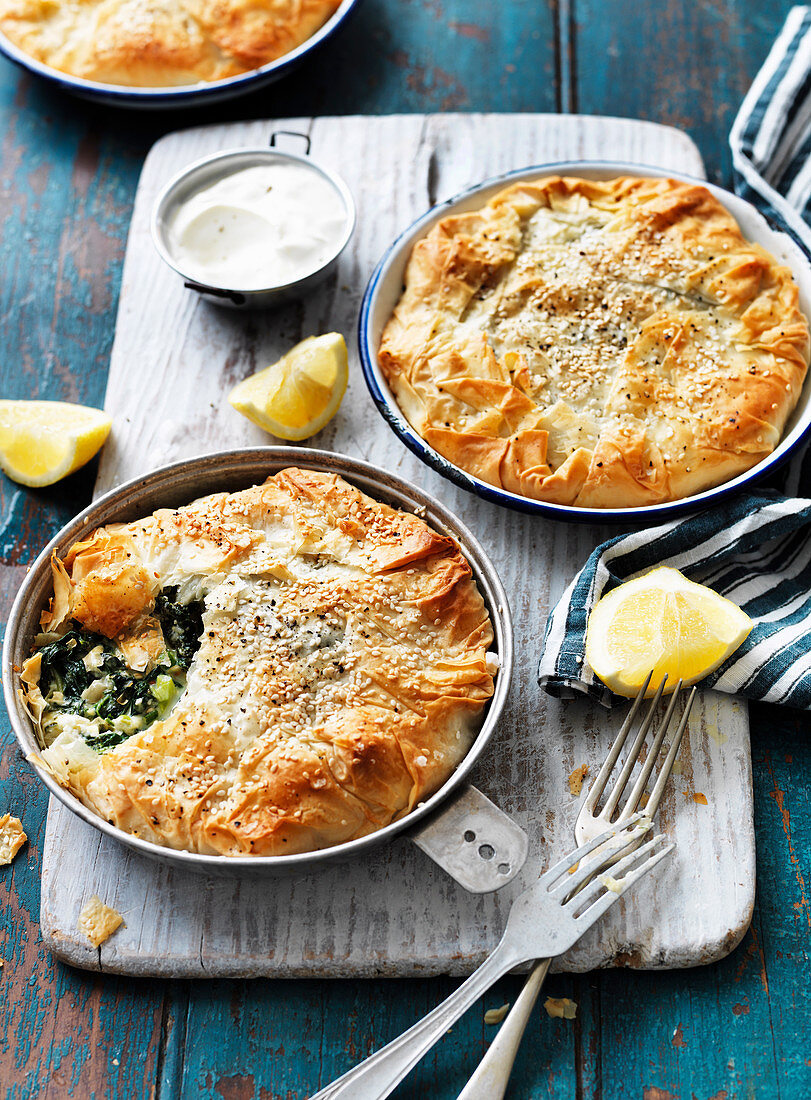 Kale and Spinach Spanakopitas