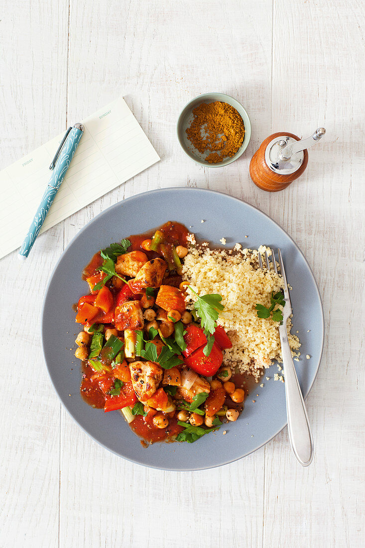 Oriental apricot chicken with peppers