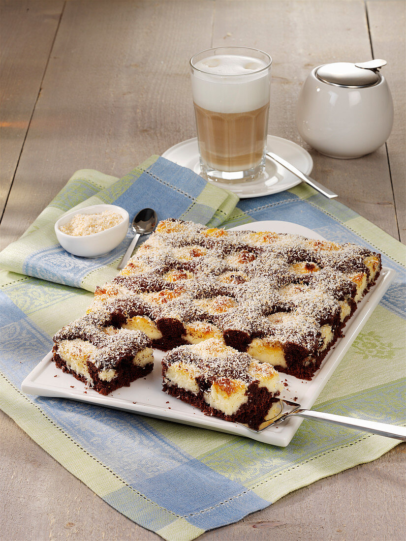 Chocolate and coconut sheet cake