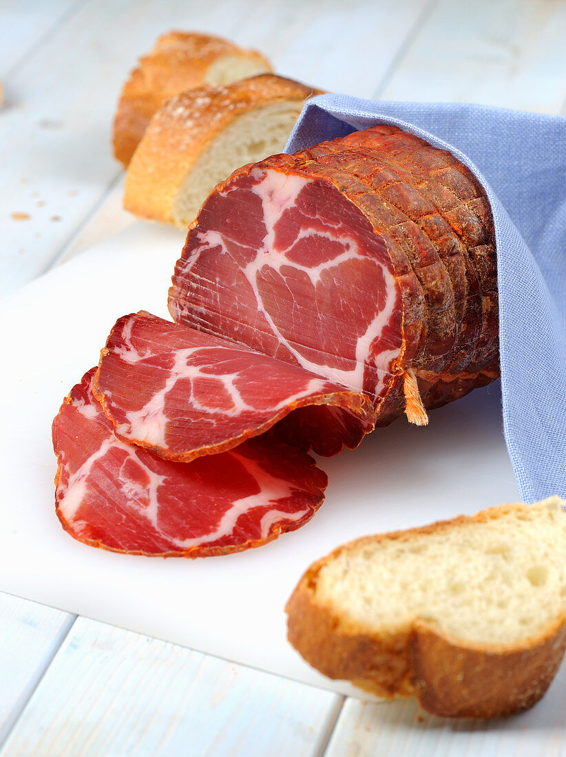 Soppressata calabra (raw ham from Calabria, Italy)