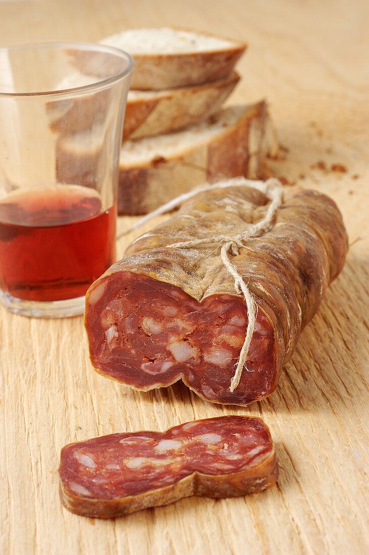 Soppressata di Martina Franca (sausage specialty from Apulia, Italy)