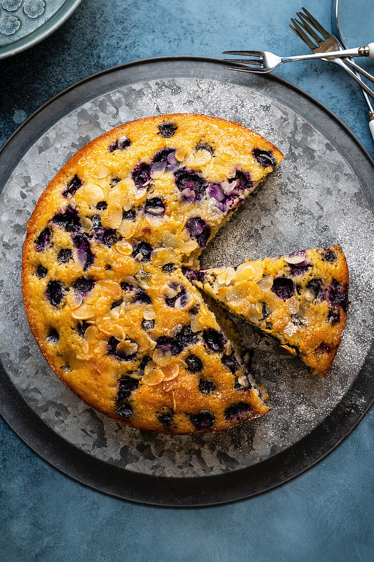 Potato cake with blueberries