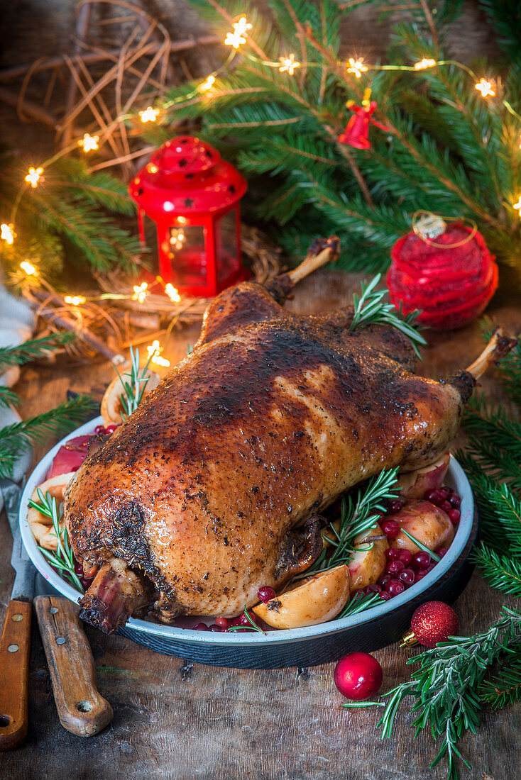 Roasted goose for Christmas