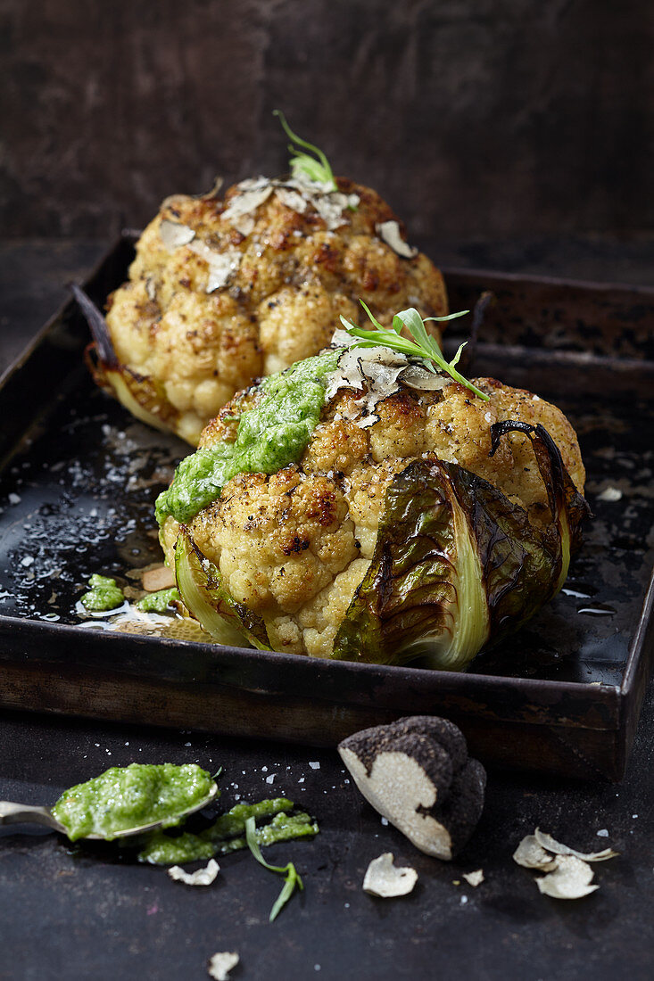 Baked cauliflower with truffle butter