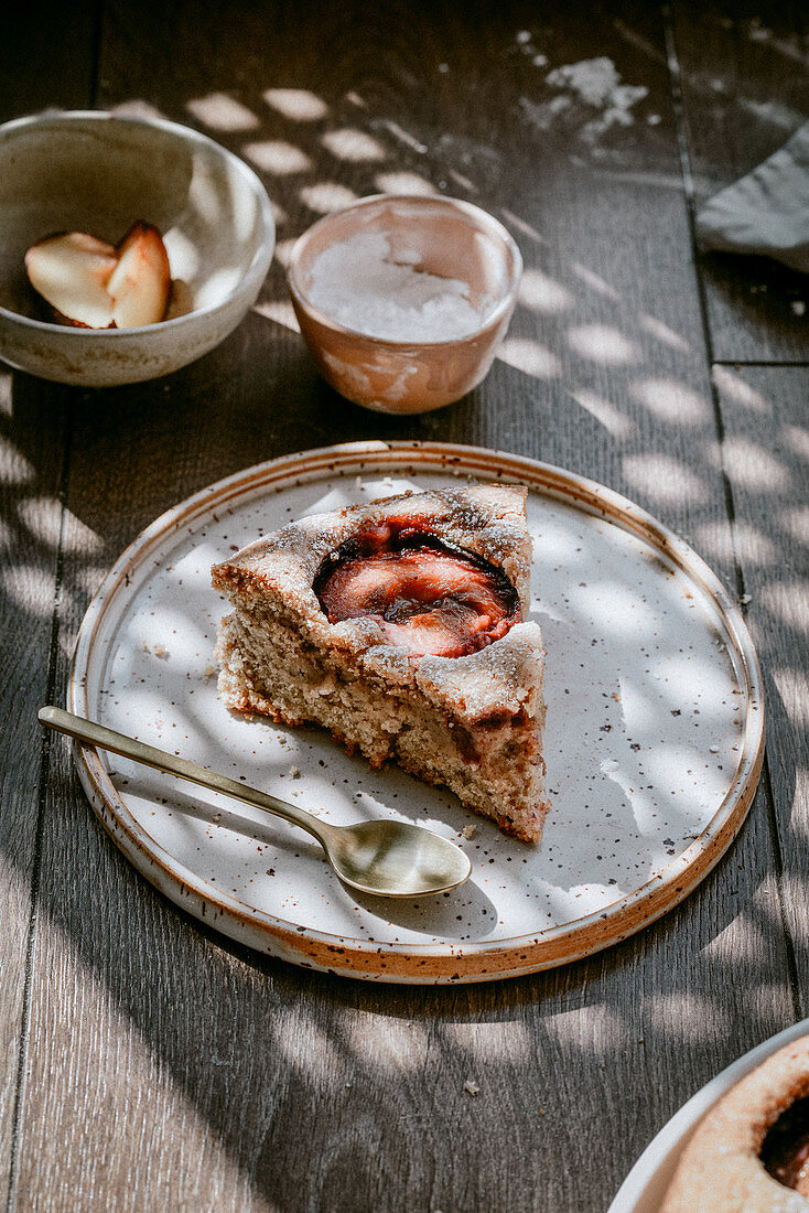 Cake with plums