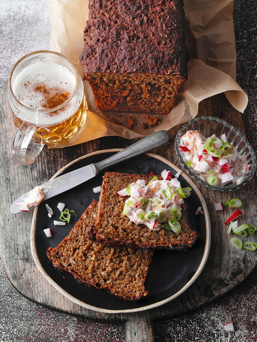 Klever black bread with obazda