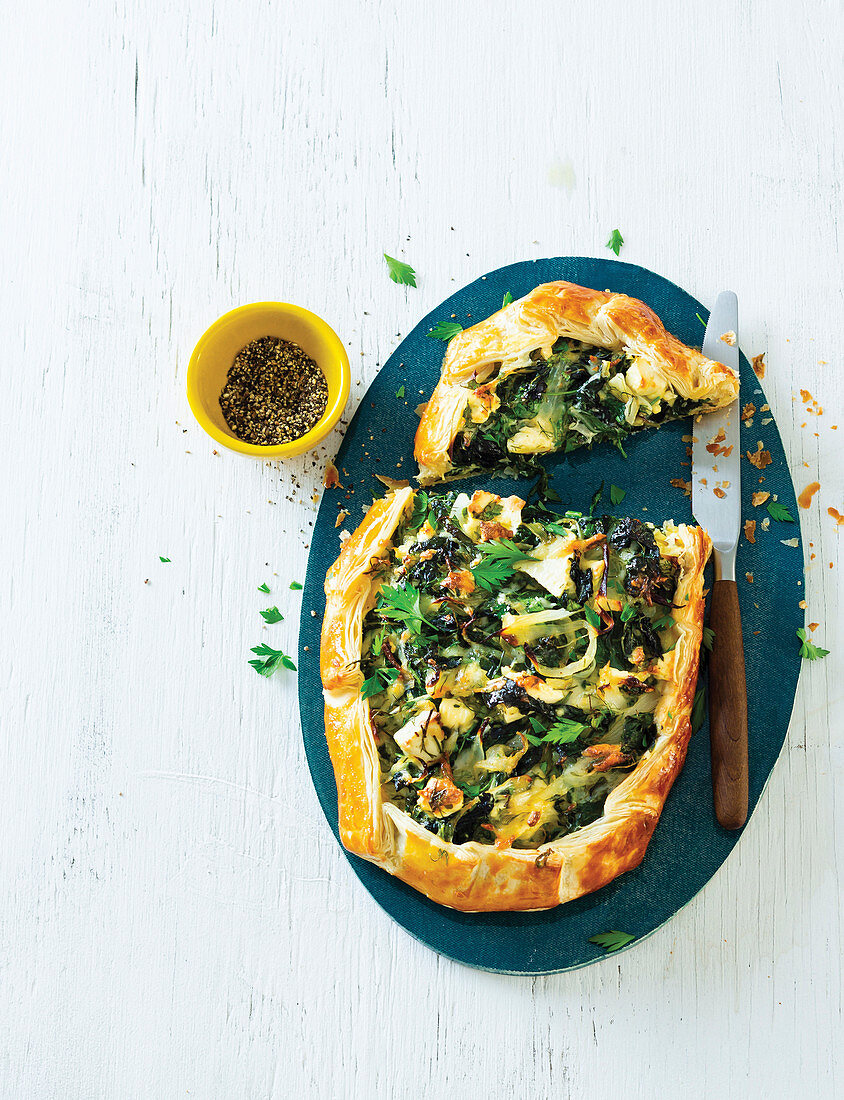 Feta, swiss chard and herb tart