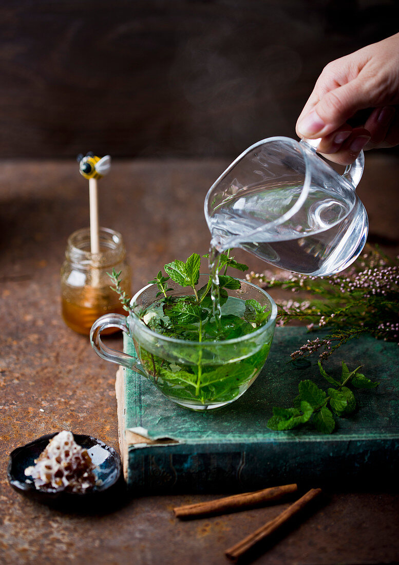 Herbs with honey