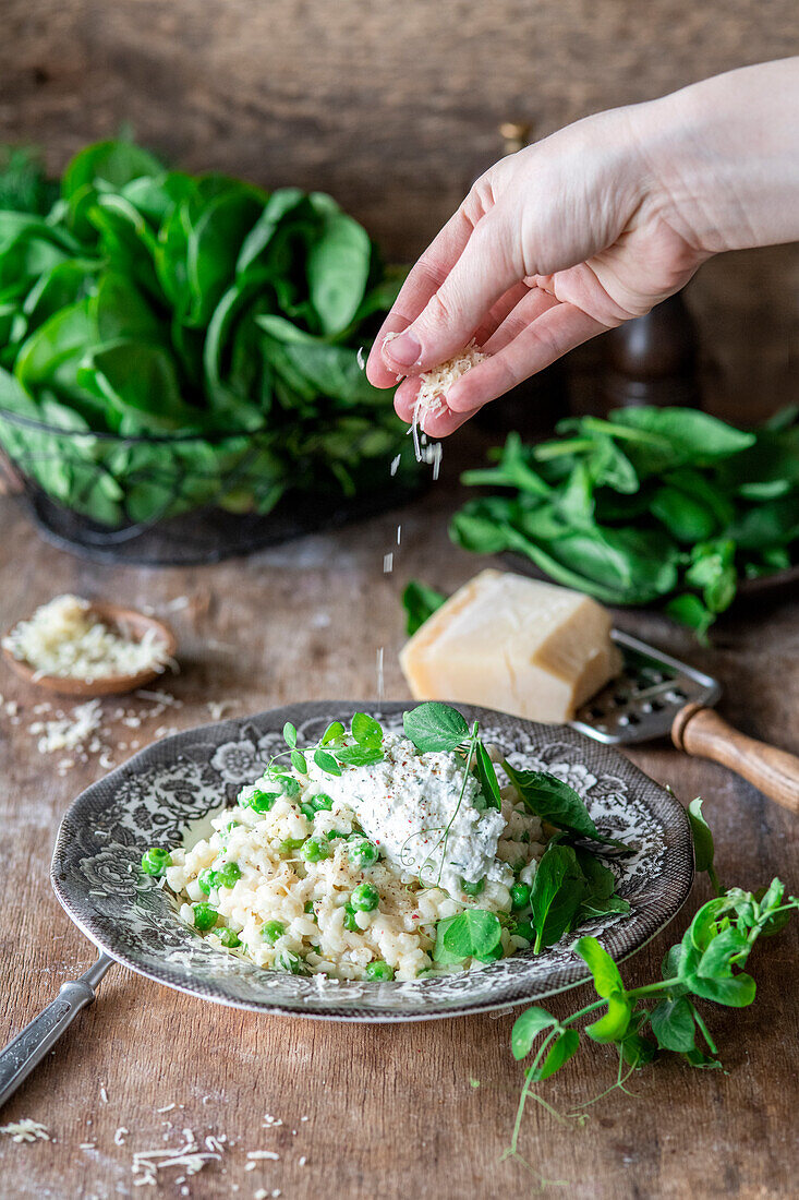 Herb Risotto with Ricotta and Parmesan