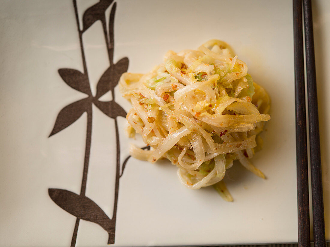 Pickled Chinese cabbage with ginger and sambal oelek