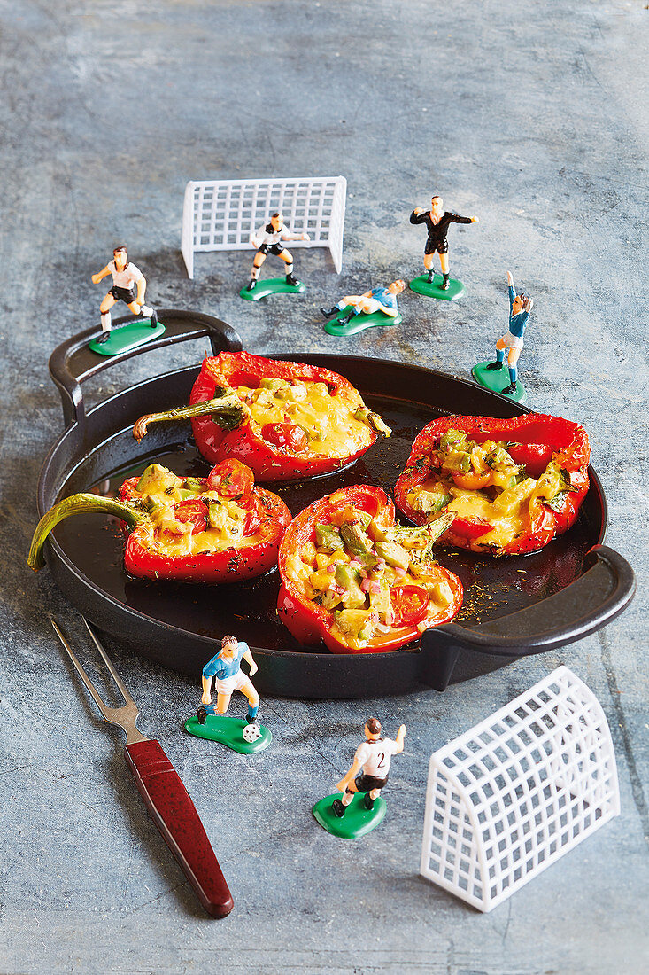 Grilled, stuffed peppers (football evening)