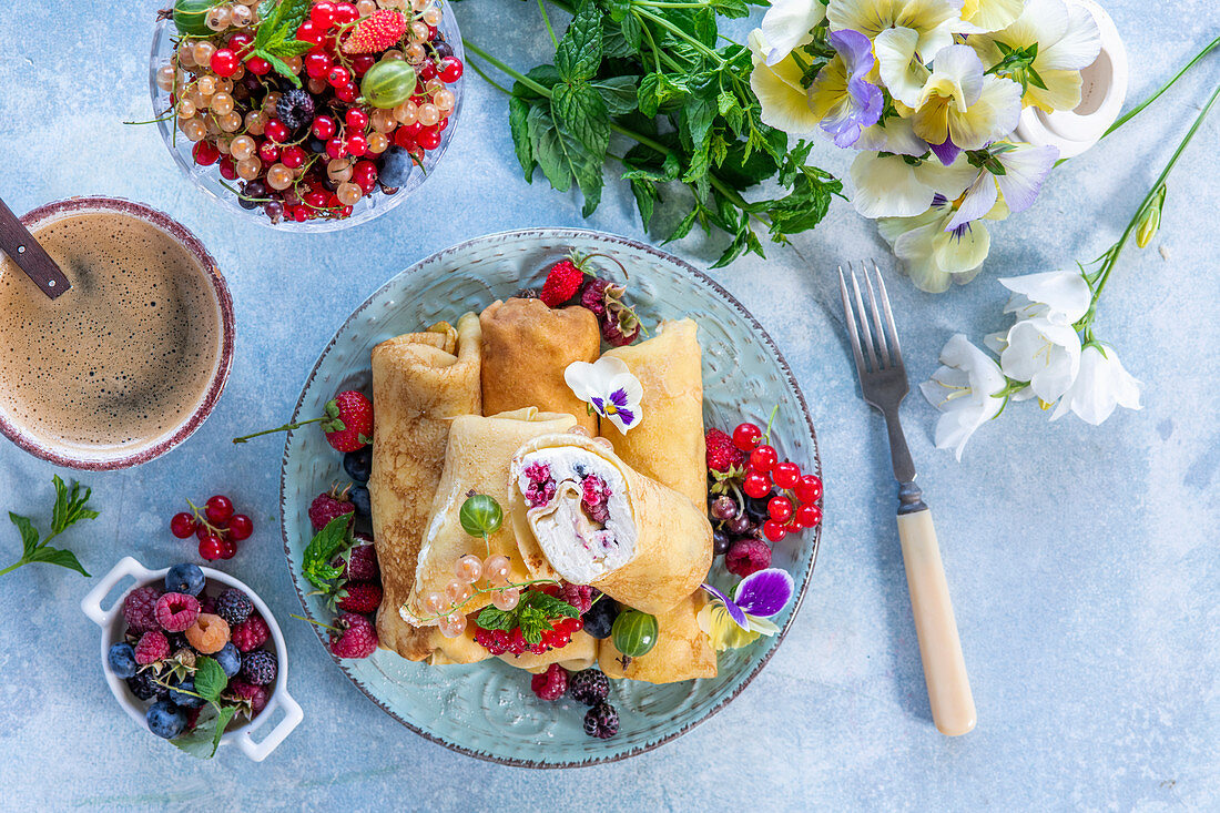 Berry quark crepes