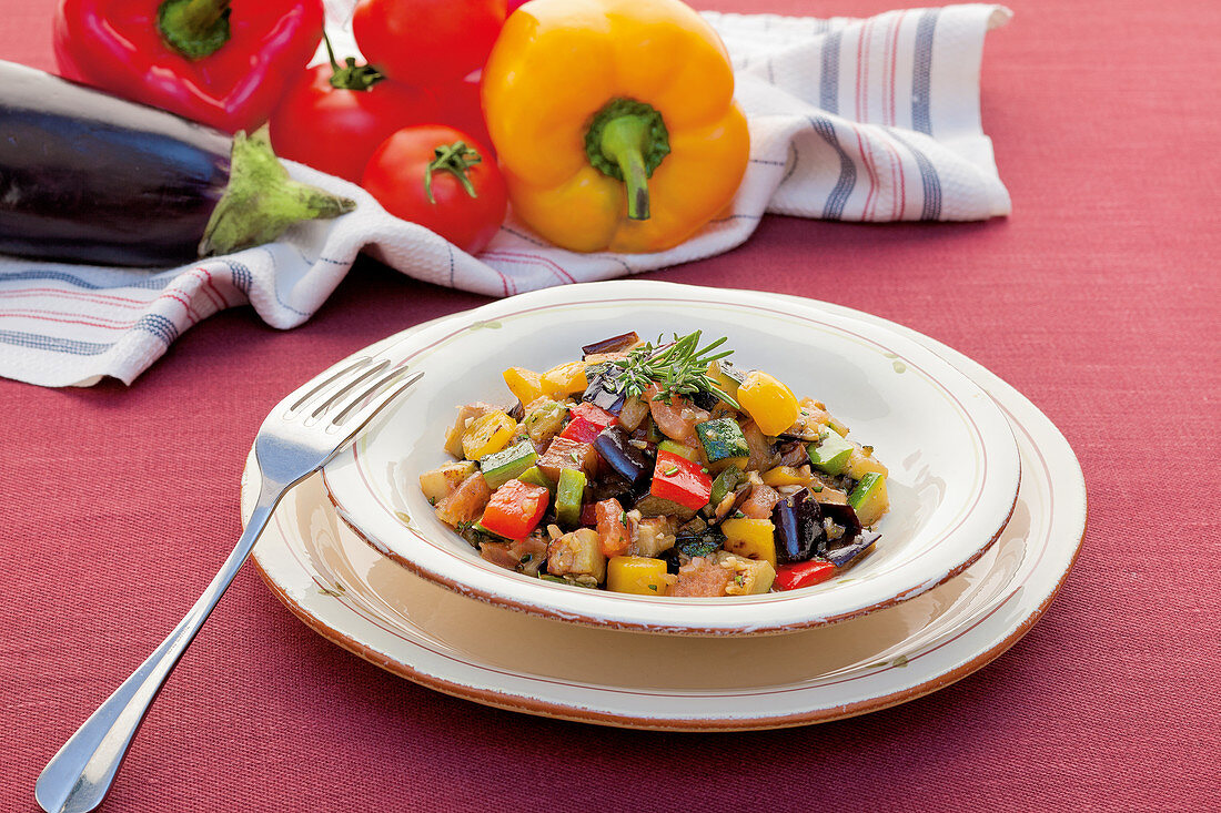 Summer ratatouille vegetables