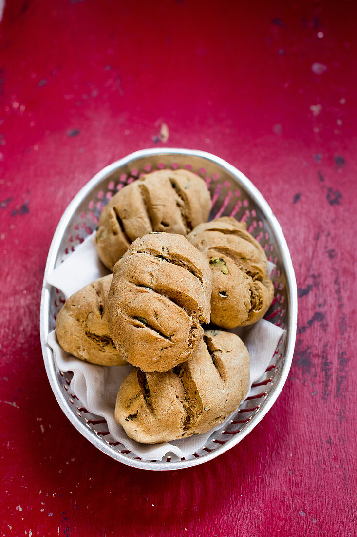 Gluten-free pumpkin and buckwheat rolls (vegan)