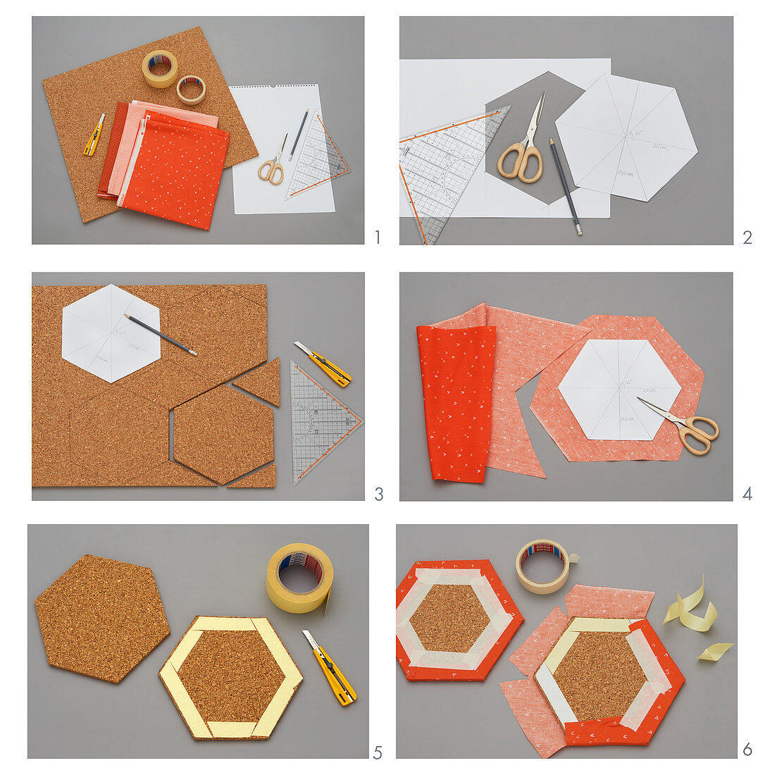 Instructions for making pinboard from hexagonal panels