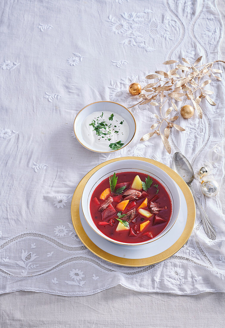 Festive borscht (borshch)