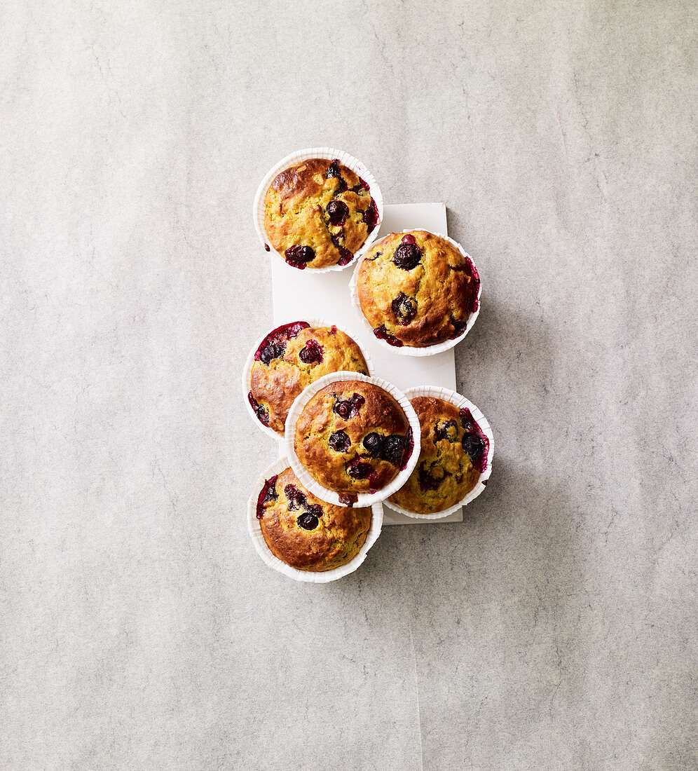 Blueberry and turmeric muffins