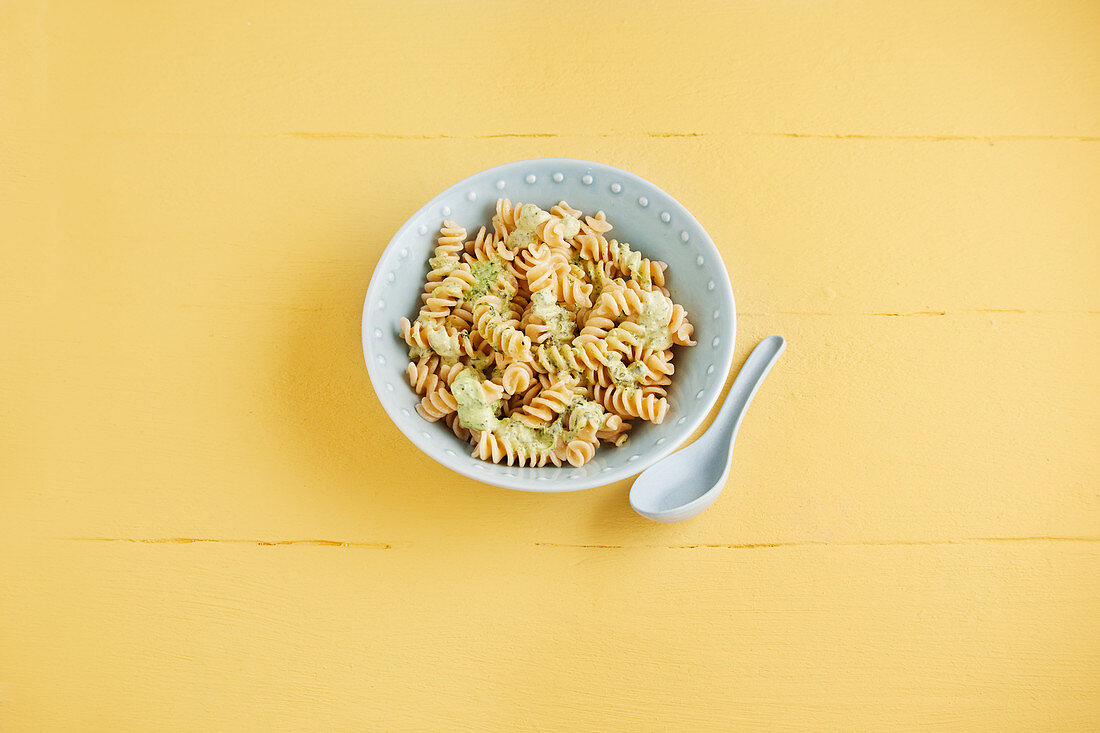 Ricotta and herb fusilli with pine nuts