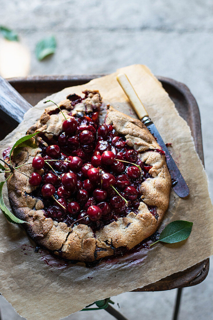 Summer cherry galette