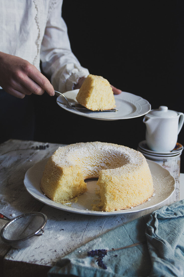 Chiffon Cake, angeschnitten