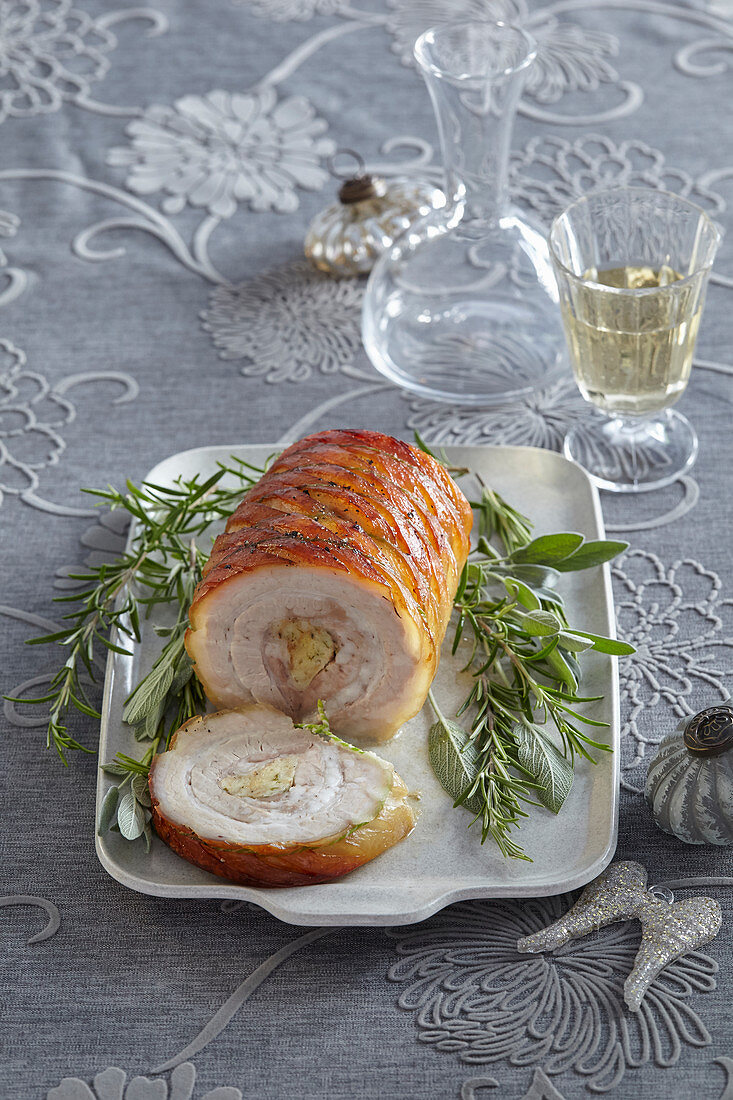 Pork flitch roll with stuffing