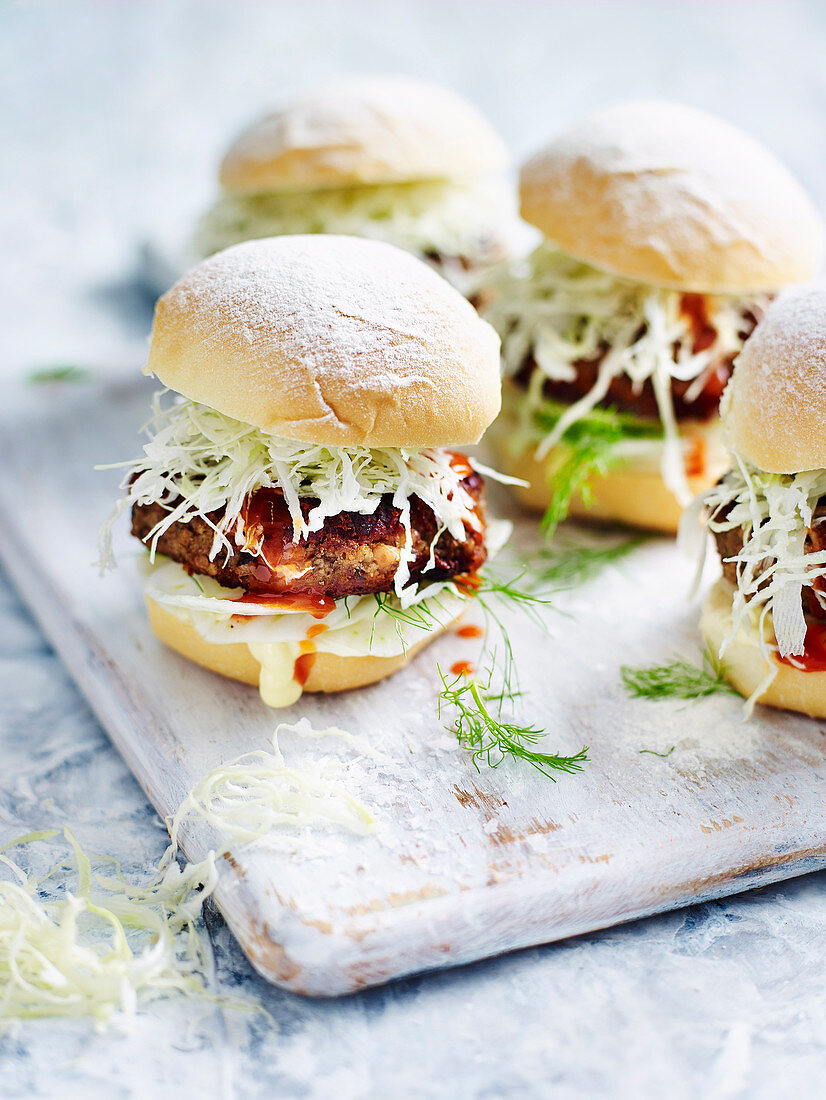 Mushroom and black eye bean burgers