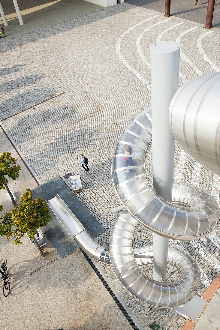 The Art and Exhibition Hall of the Federal Republic of Germany with the Bonn Slide designed by Carsten Höller, Bonn, North Rhine Westphalia, Germany