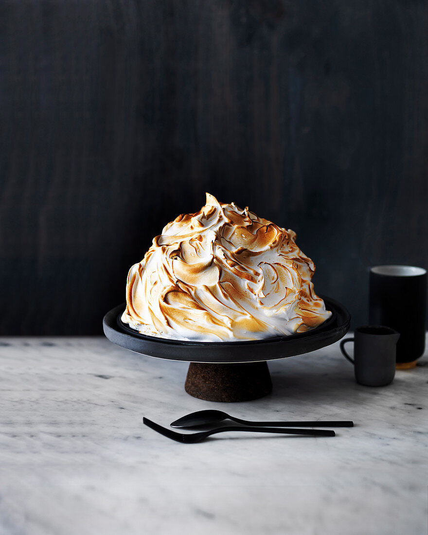 Butterscotch snowball bombe with fluffy frosting