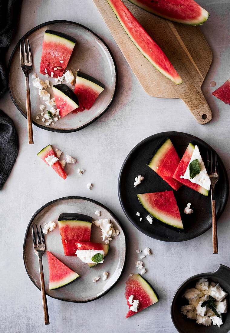 Wassermelone mit Feta