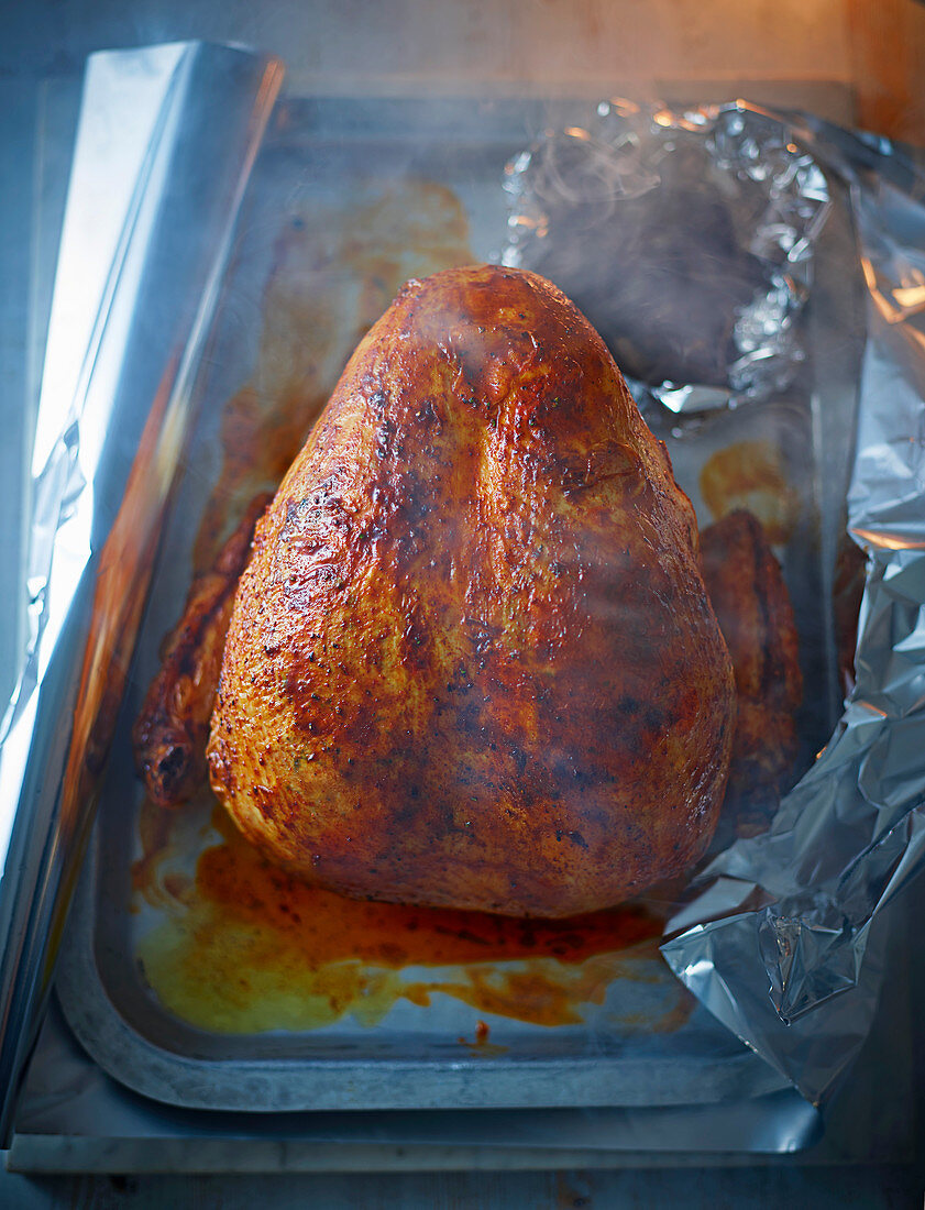 Easy smoked turkey crown