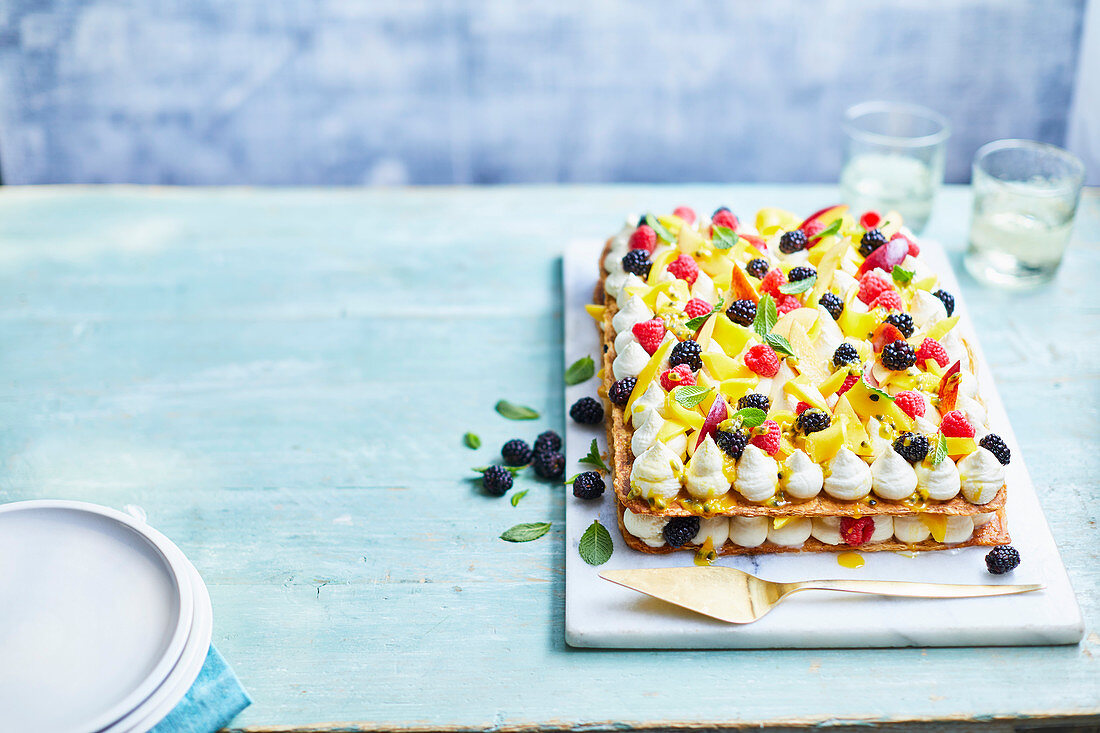 Summer fruit and mascarpone tart