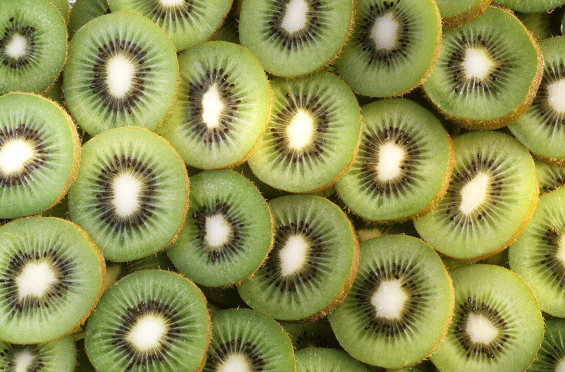 Several Kiwi Slices in a Pile