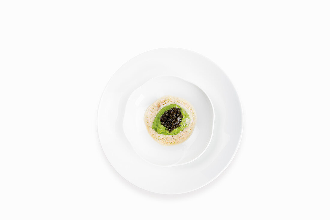 Kaviar auf Lauchpüree
