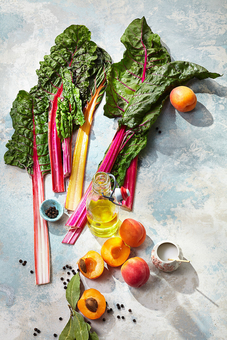 Colourful chard and apricots