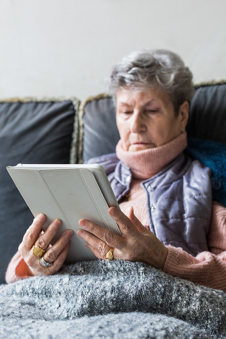 Woman using tablet