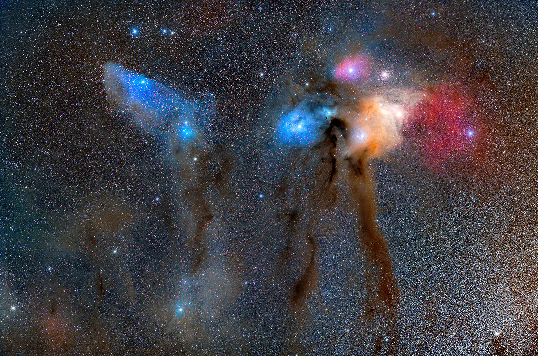 Blue Horsehead nebula and Rho Ophiuchi nebula complex