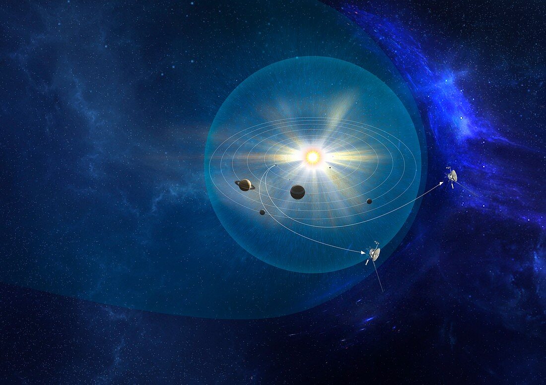 Voyager spacecraft beyond the solar system, illustration
