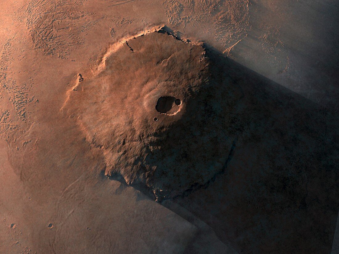 Olympus Mons, Mars, illustration