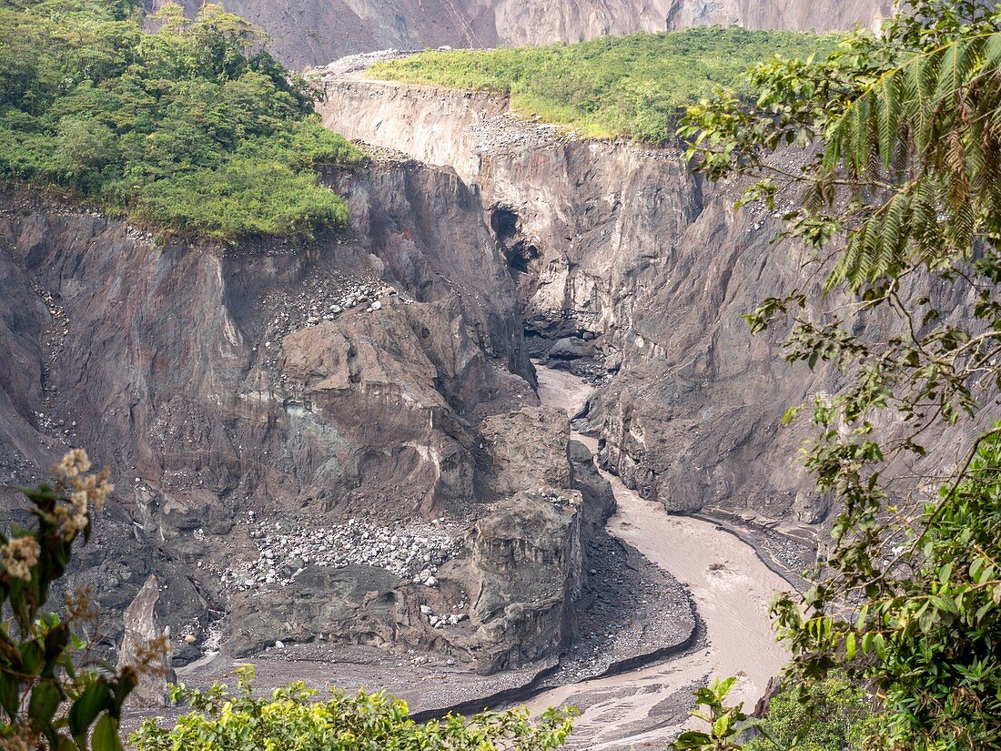 Coca River gorge erosion, Ecuador, August 2020