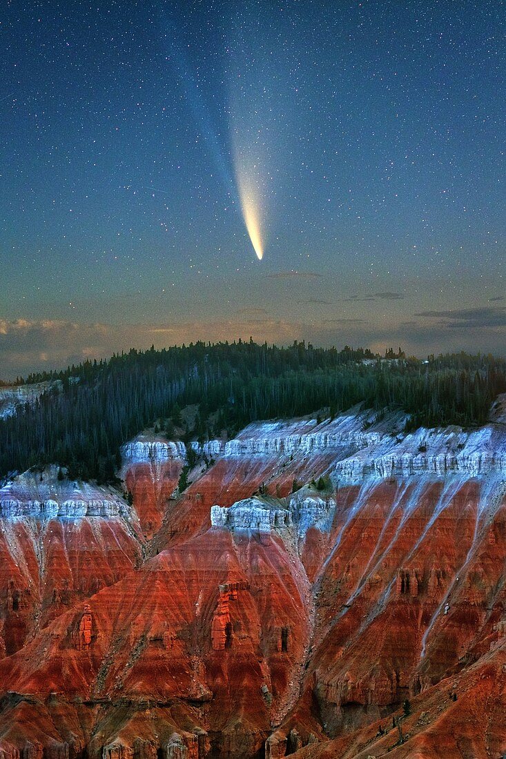 Comet Neowise over Cedar Breaks National Monument, Utah, USA