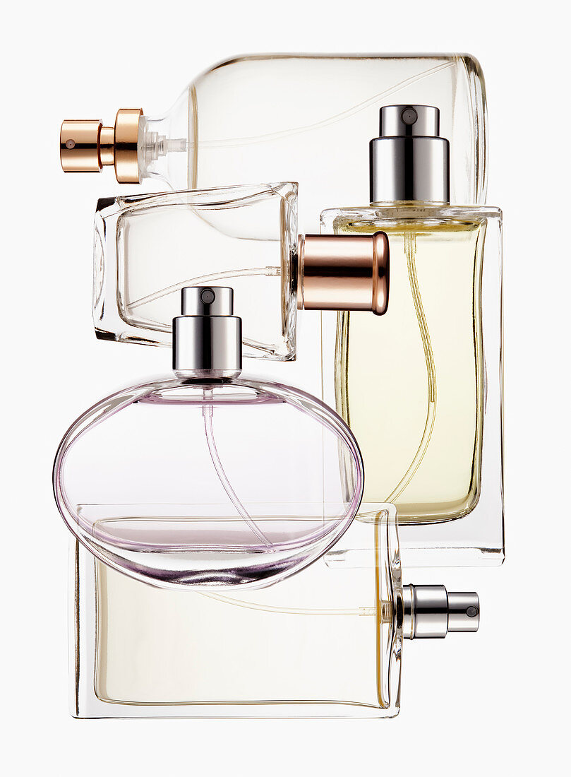 Close up of perfume bottles